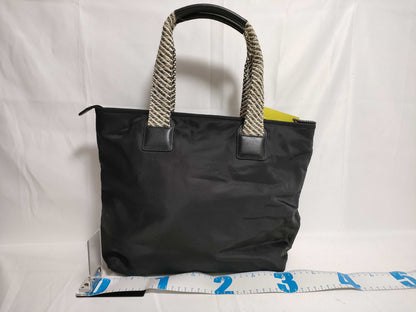 Tory Burch Nylon Tote Perforated Logo Black Tote Bag