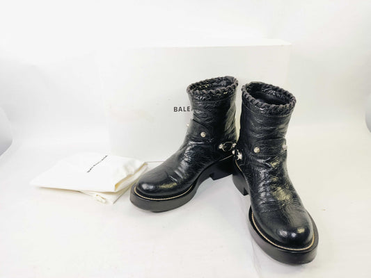 BALENCIAGA Leather Short Boots Women's Black 477162 Other Shoes