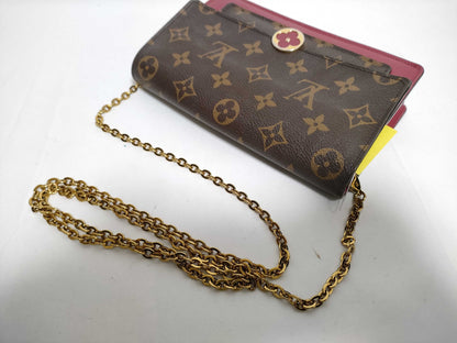 LOUIS VUITTON Monogram Portefeuille Flor Chain Shoulder Bag