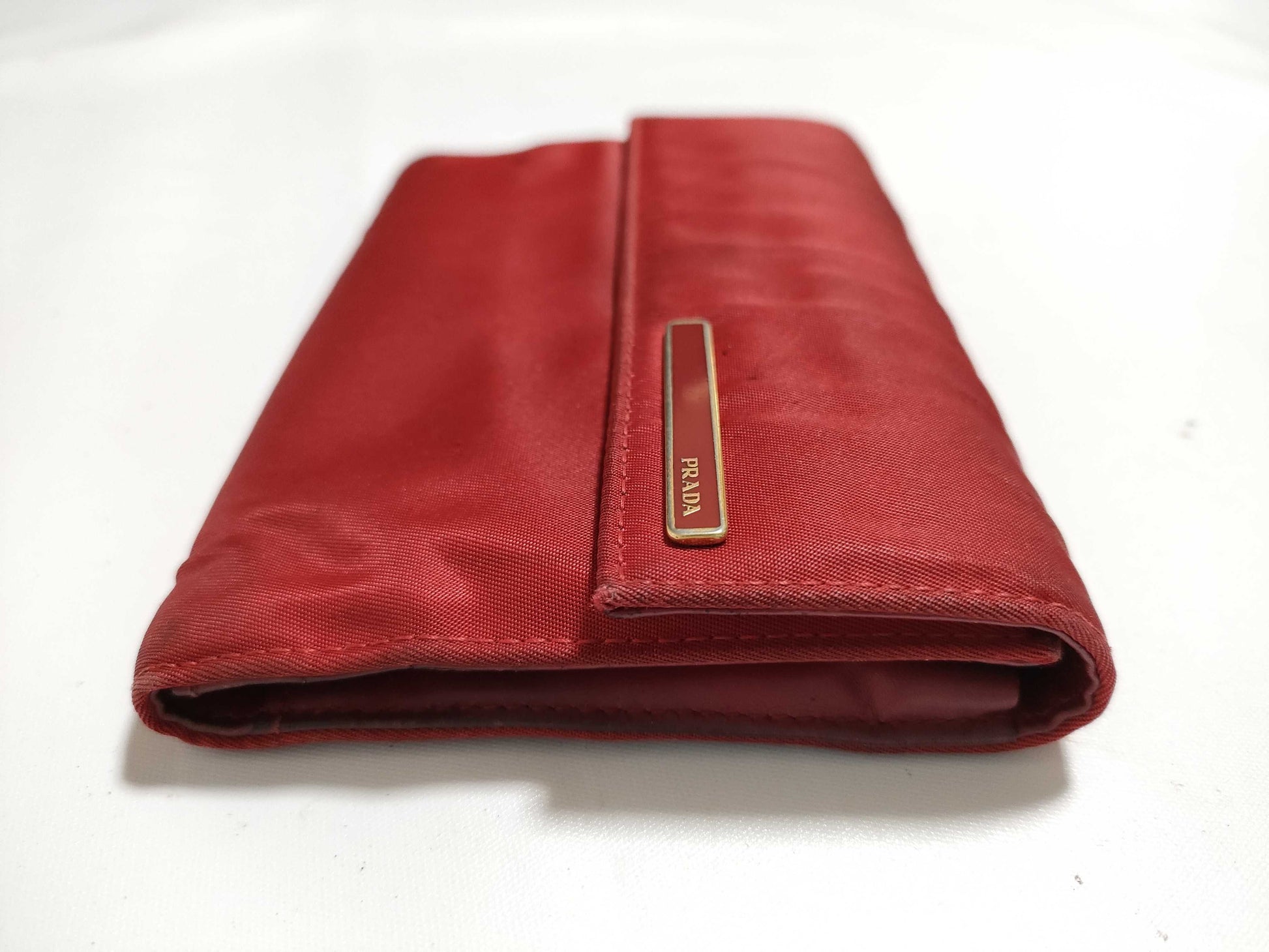 PRADA Nylon Nylon x Leather Folding Wallet