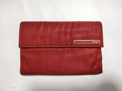 PRADA Nylon Nylon x Leather Folding Wallet