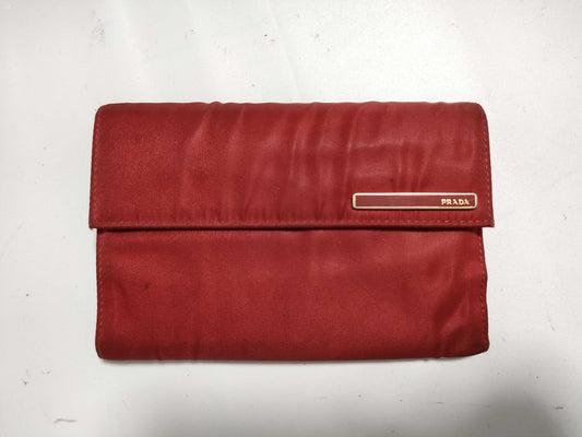 PRADA Nylon Nylon x Leather Folding Wallet