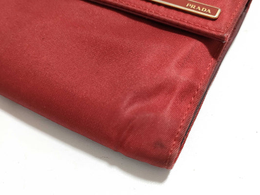 PRADA Nylon Nylon x Leather Folding Wallet
