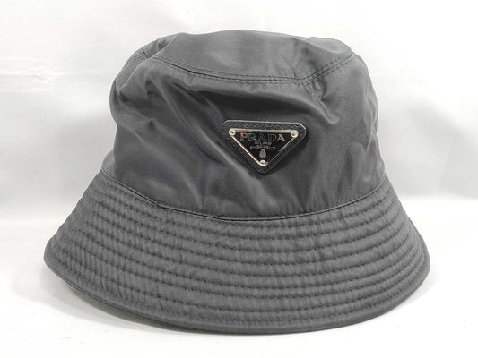 PRADA Nylon Triangle Plate Bucket Hat Other Accessories