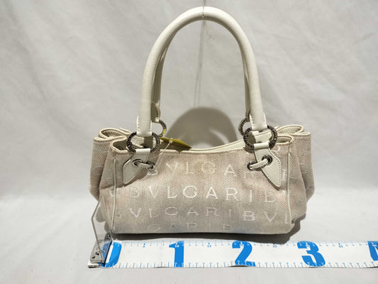BVLGARI Logomania Canvas Hand Handbag