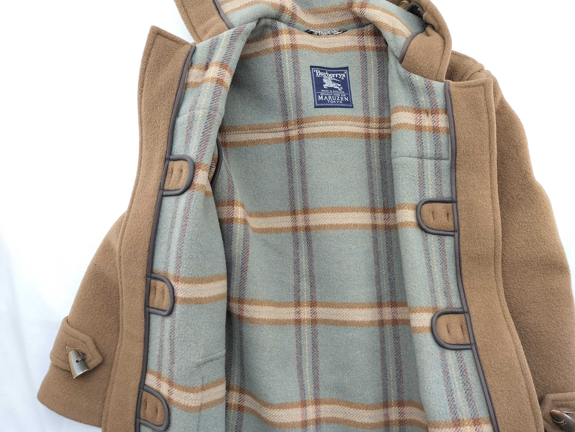 BURBERRY Wool Coat with Checked Interior