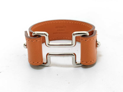 HERMES Knight? K Leather Bracelet/Bangle