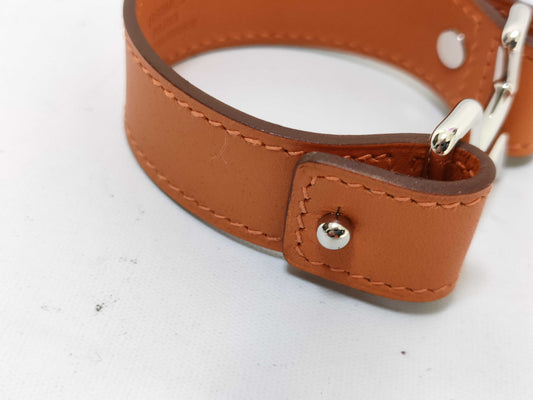 HERMES Knight? K Leather Bracelet/Bangle