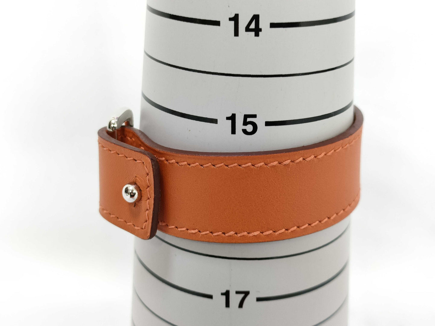 HERMES Knight? K Leather Bracelet/Bangle