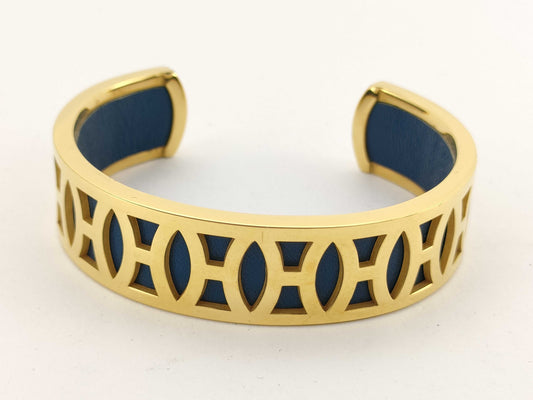 HERMES H logo open bangle bracelet/bangle