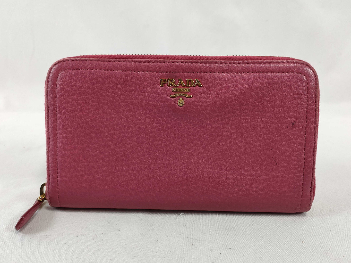 PRADA Saffiano Round Zip Long Wallet