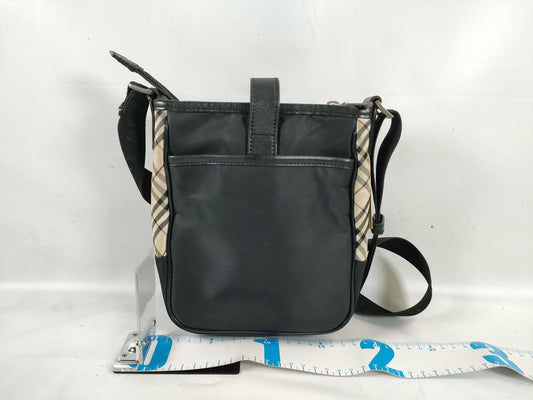 BURBERRY BLACK LABEL Nylon Leather Nova Check Shoulder Bag