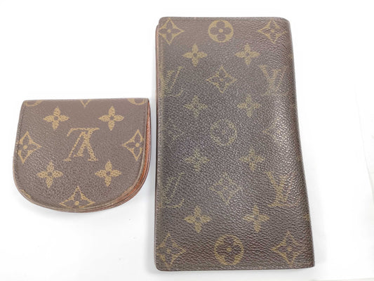 LOUIS VUITTON Monogram Portomone Guze and other accessories 2 pieces wallet