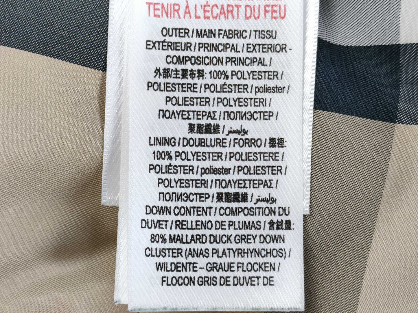 BURBERRY Kids' Down Jacket with Nova Check Lining