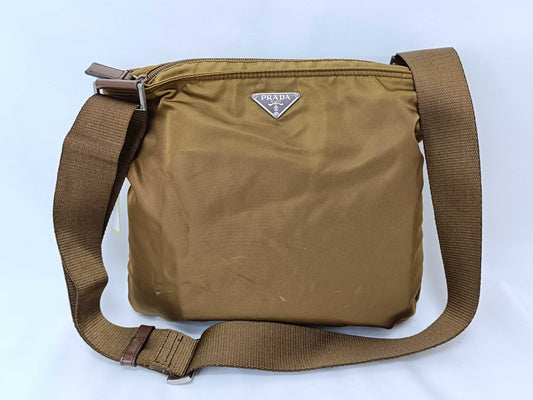 PRADA Nylon Brown Shoulder Bag