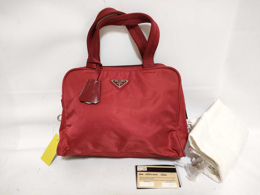 PRADA nylon handbag red handbag