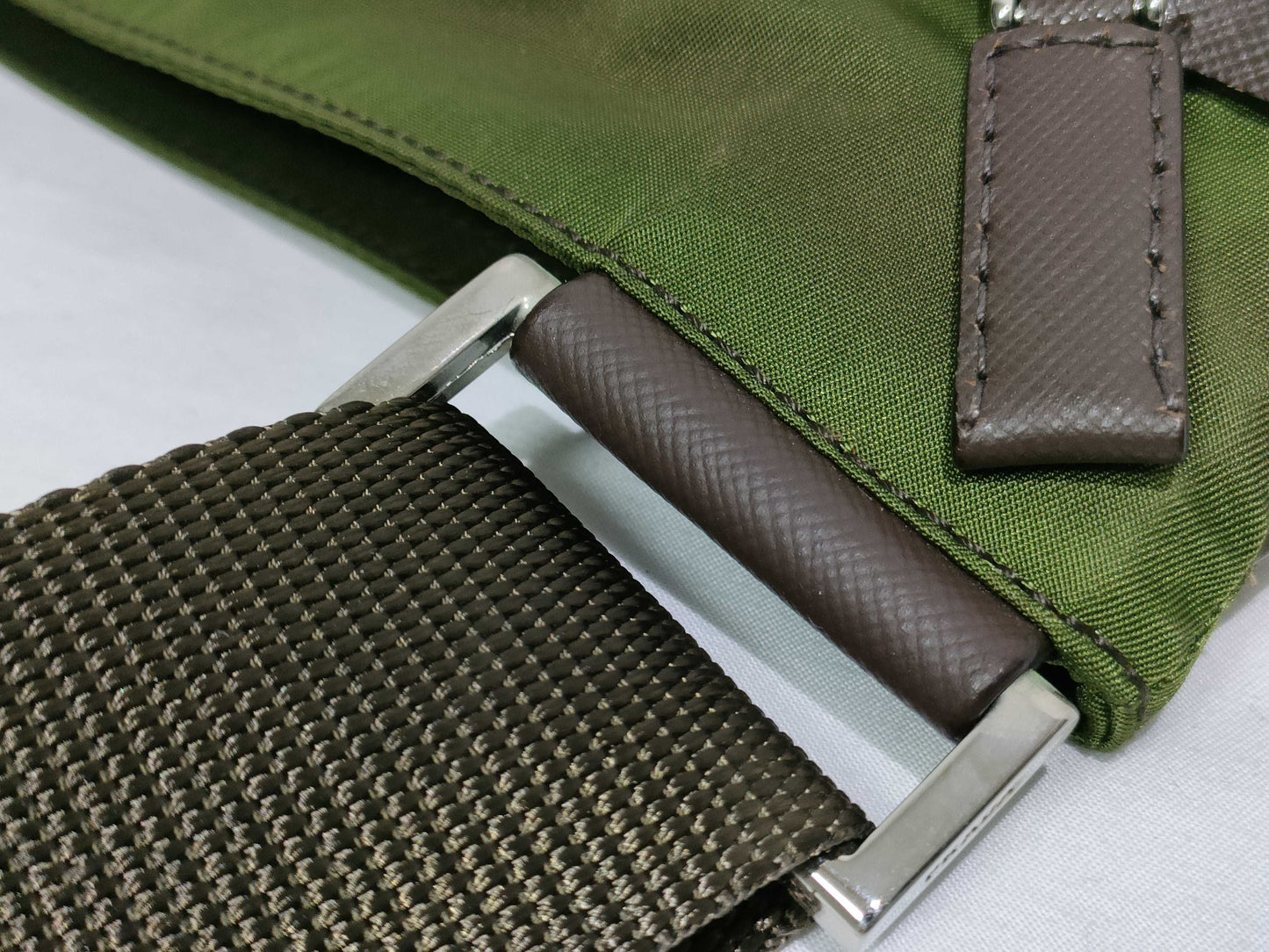 PRADA Khaki Nylon Shoulder Bag
