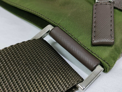 PRADA Khaki Nylon Shoulder Bag