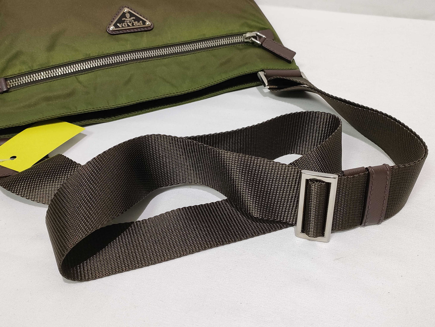 PRADA Khaki Nylon Shoulder Bag