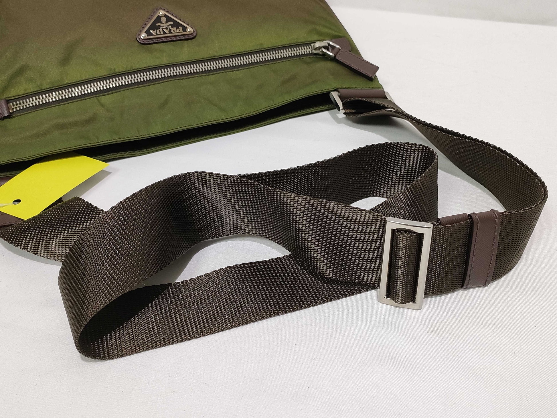 PRADA Khaki Nylon Shoulder Bag