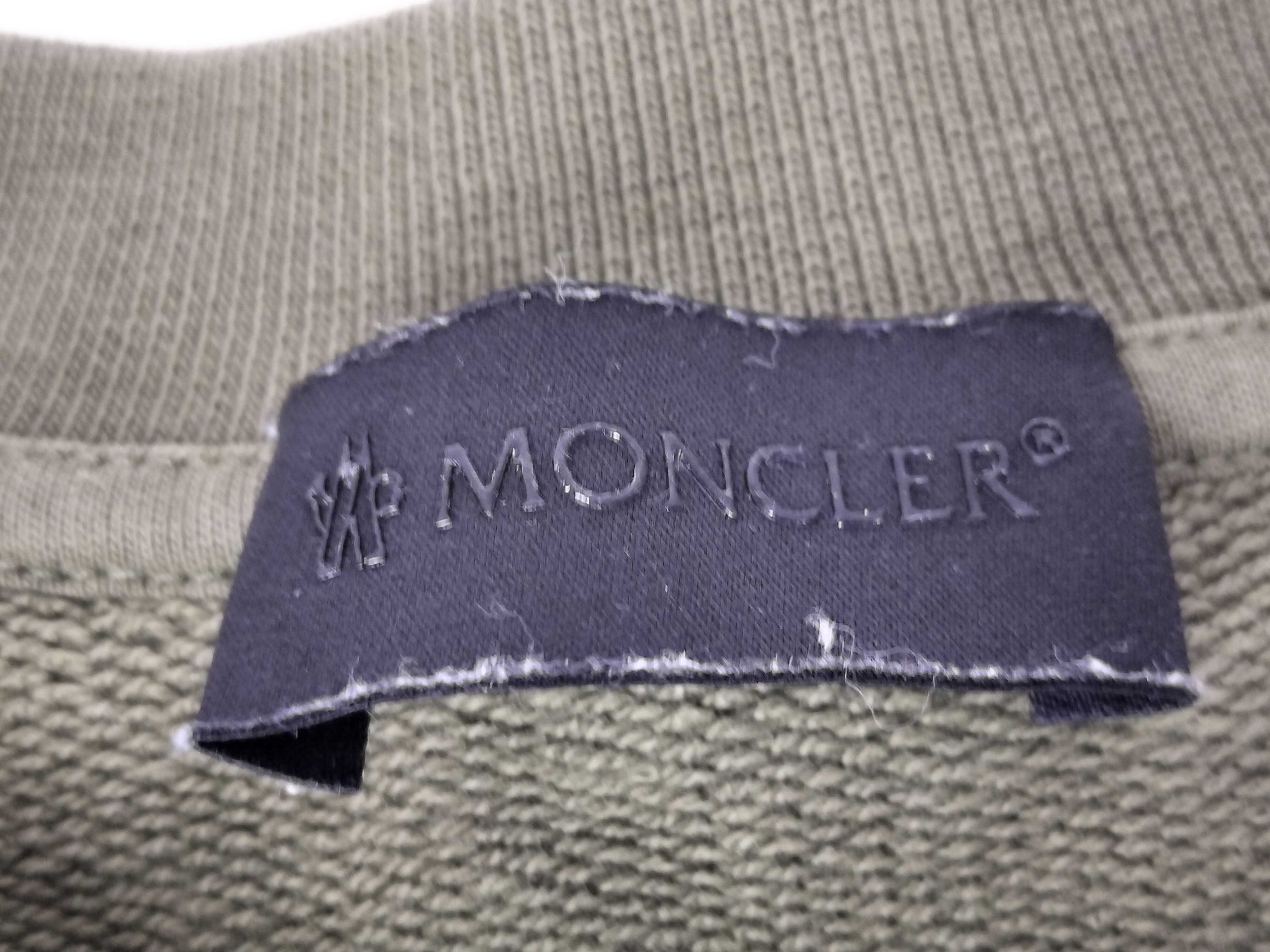 MONCLER khaki sweatshirt with logo print