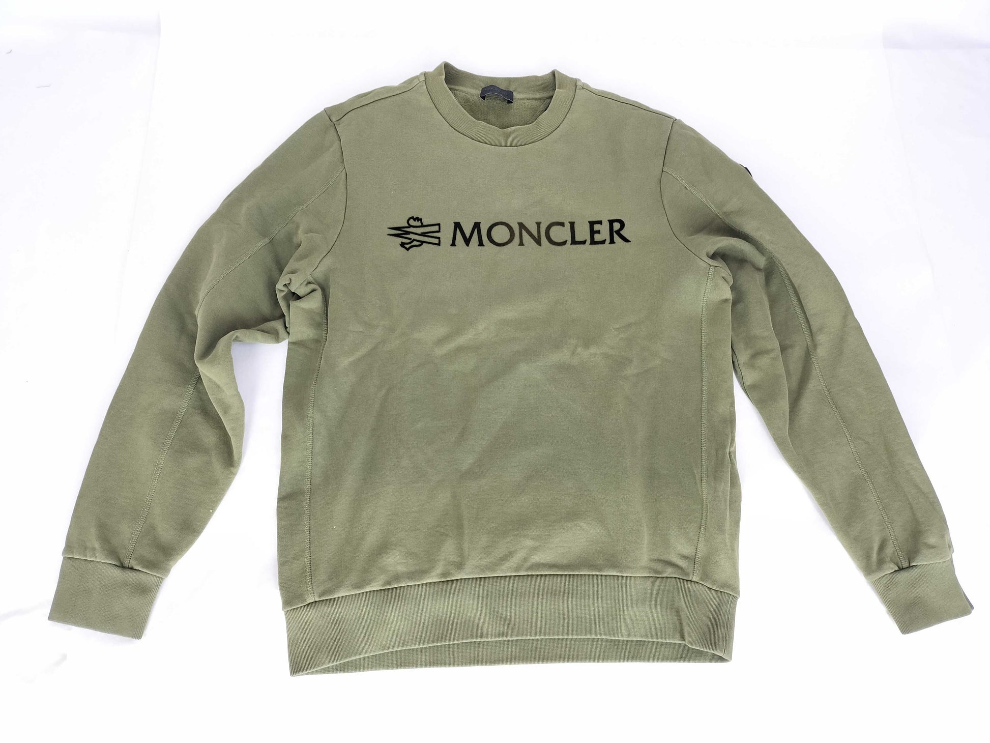 MONCLER khaki sweatshirt with logo print