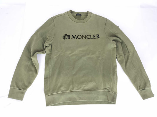 MONCLER khaki sweatshirt with logo print