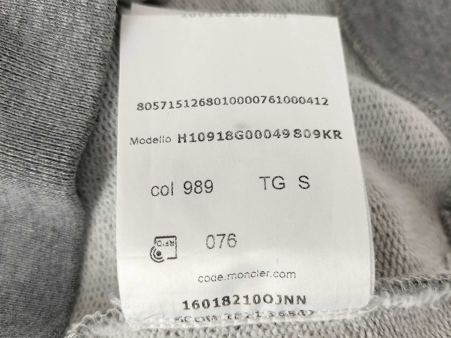 MONCLER Sweatshirt with Logo Print, Gray, H10918G00049, Tops