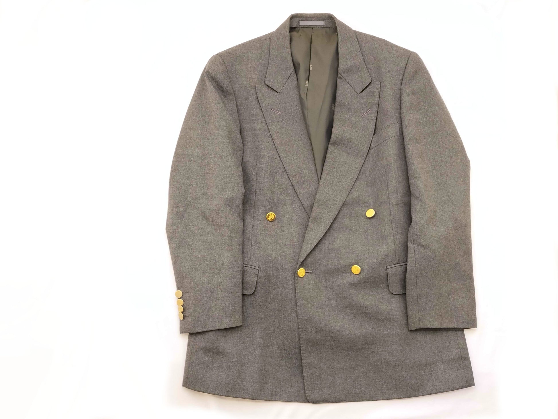 BURBERRY Burberry/Gold Logo Suit Jacket Gray Jacket