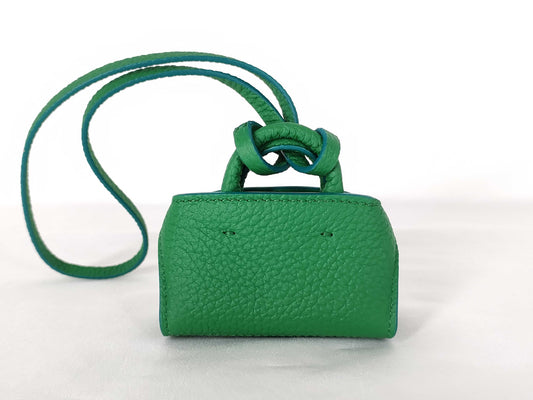 Salvatore Ferragamo Gancini Hug Motif Charm, Leather, Green
