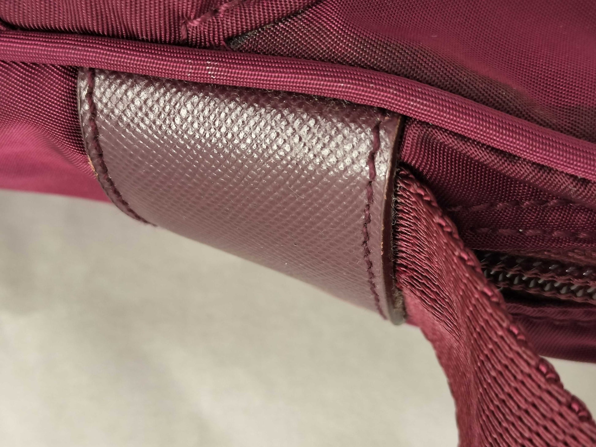 PRADA Nylon Shoulder Bag, Bordeaux