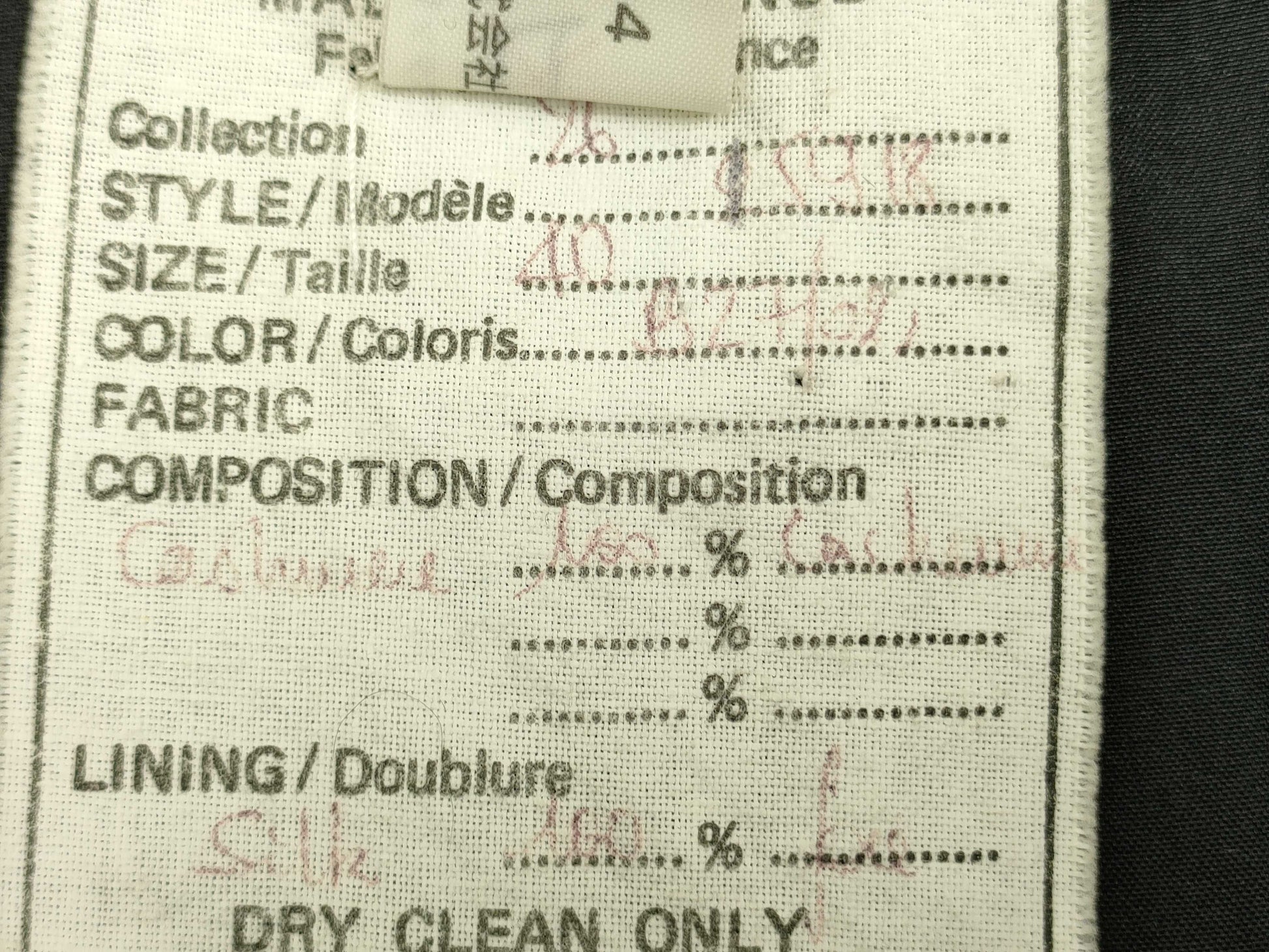 CHANEL Cashmere Coat with Gold Buttons, Size 40