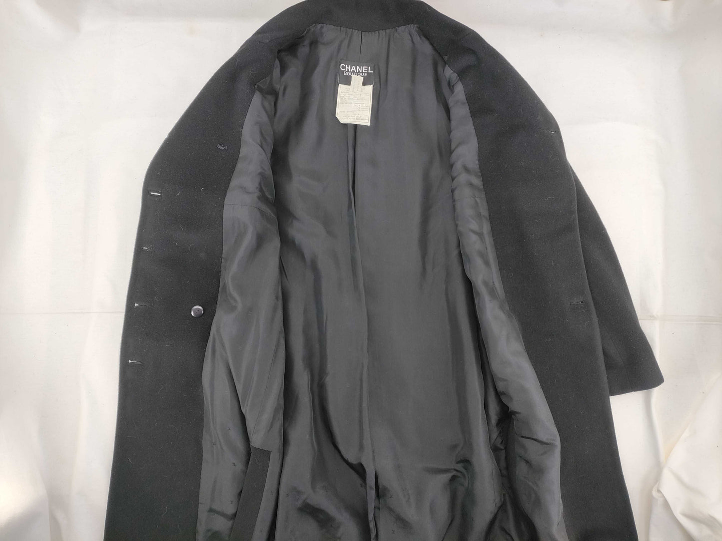 CHANEL Cashmere Coat with Gold Buttons, Size 40