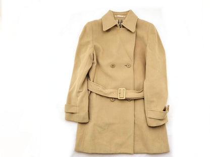 BURBERRY Nova Check Lining Angora Trench Short Coat