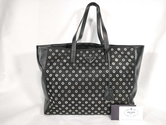 PRADA F.LLI PRADA Perforated Metal Tote Bag NERO Tote Bag