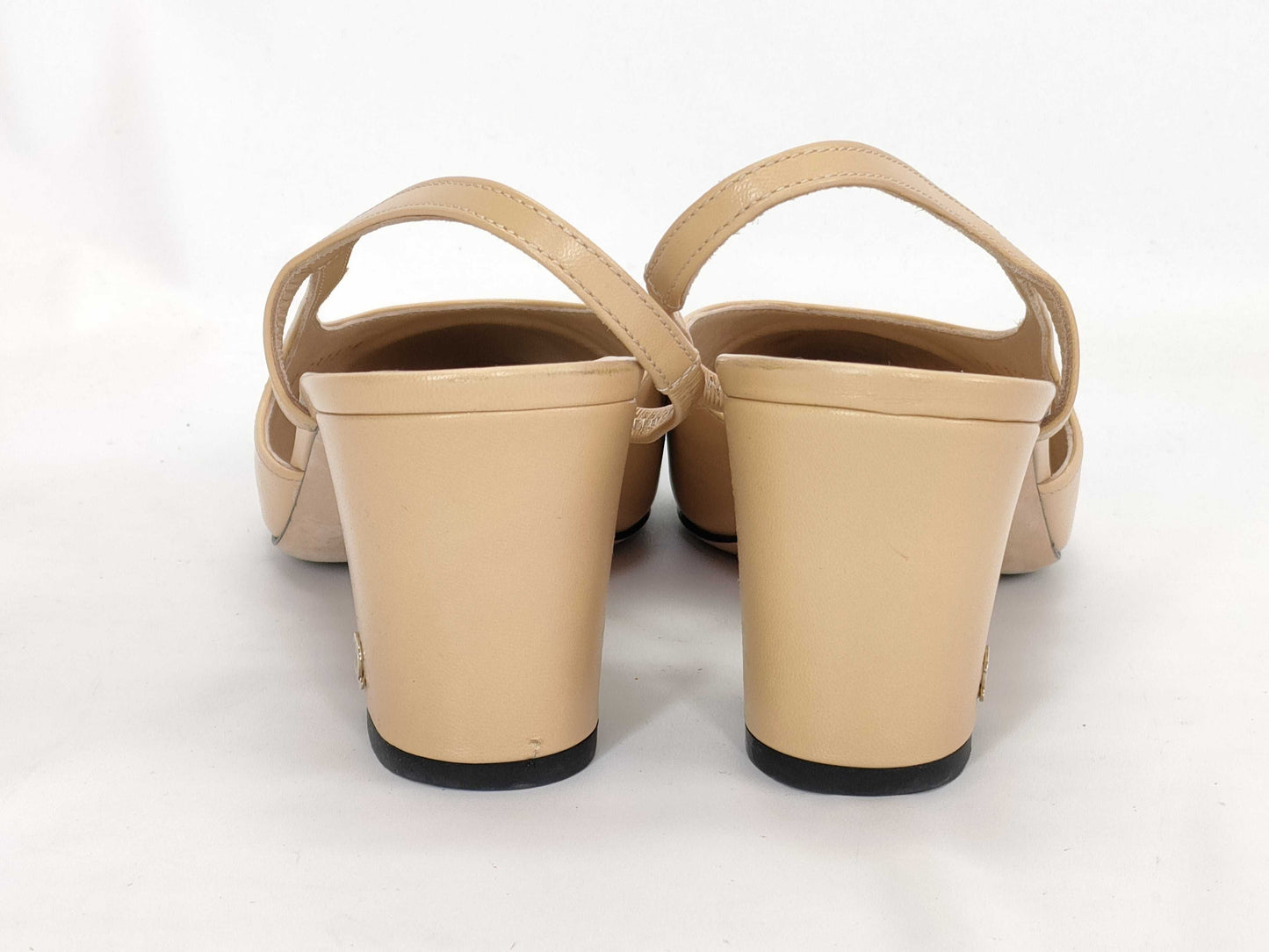 CHANEL Coco Mark Two-Tone Coco Sandals