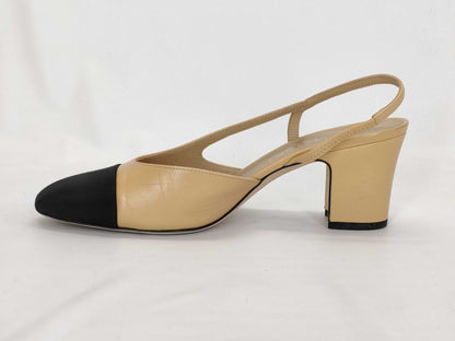 CHANEL Coco Mark Two-Tone Coco Sandals