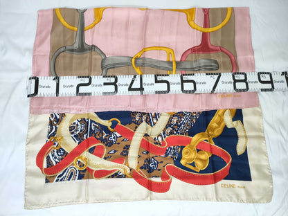 CELINE Horsebit and other pastel color scarves*3