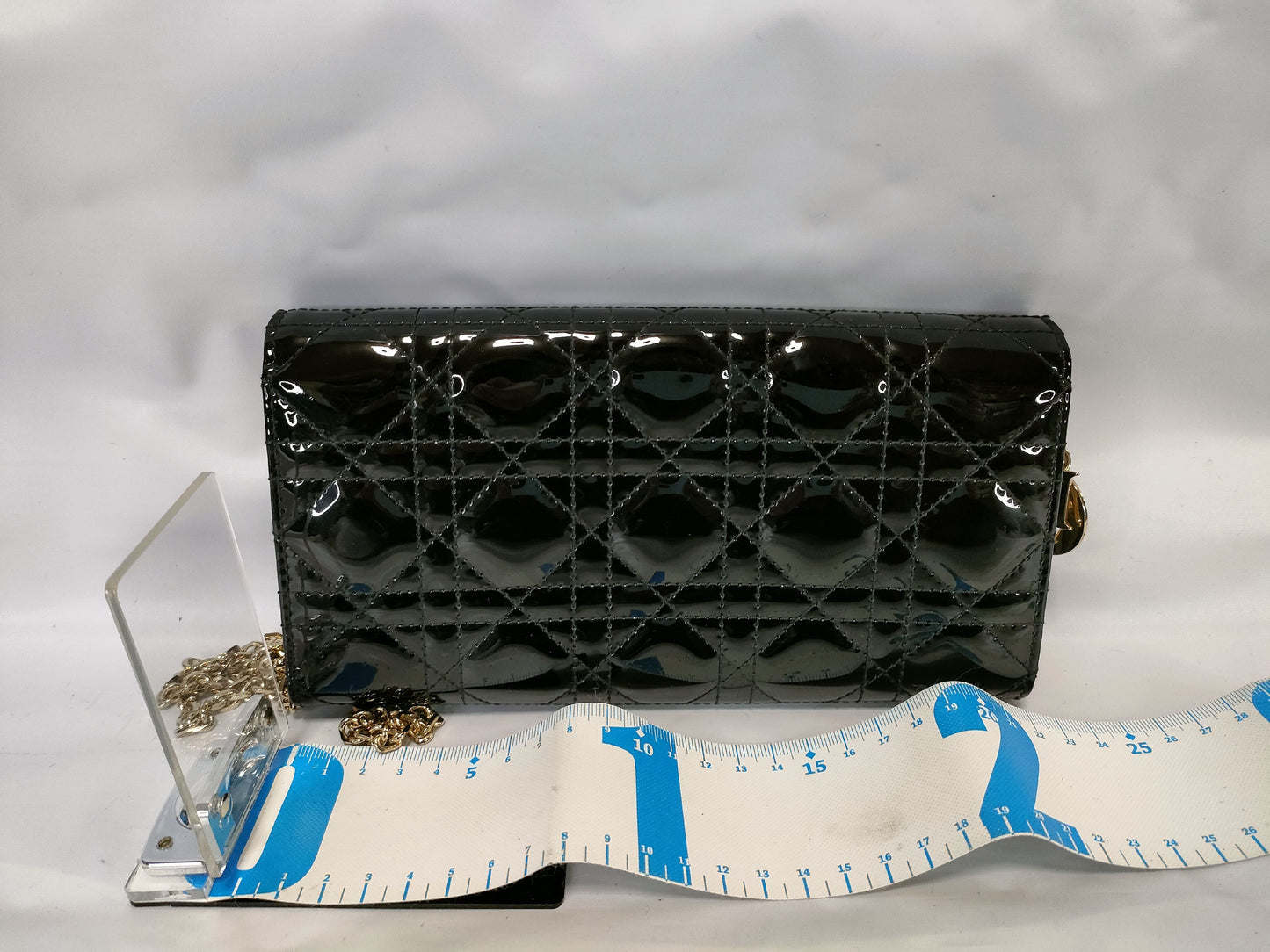 Dior Enamel Chain Shoulder Wallet Shoulder Bag