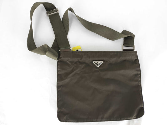 PRADA Nylon Shoulder Bag/Khaki Shoulder Bag