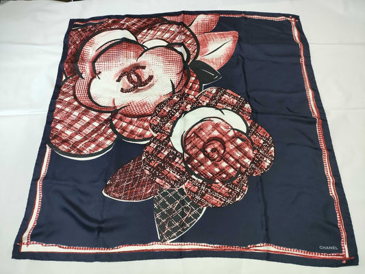 CHANEL Camellia Camellia/Coco Scarf