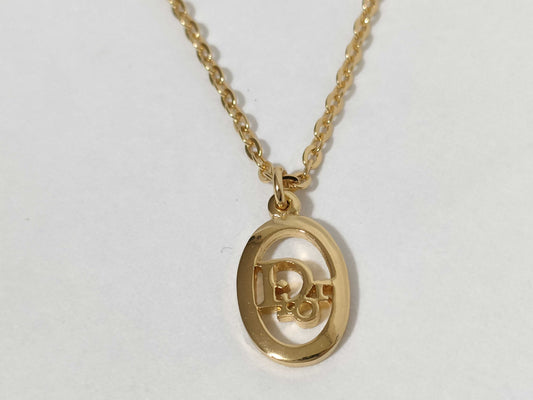 Dior Logo Necklace Gold Necklace