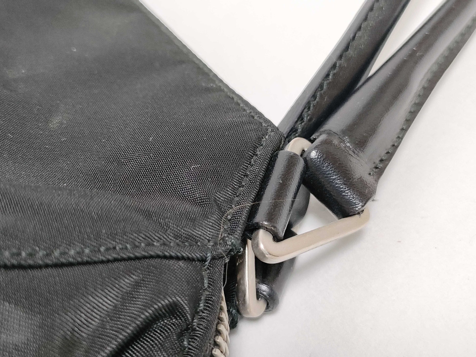 PRADA Nylon Leather Tote Bag