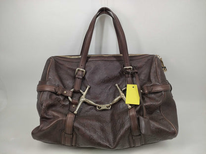 GUCCI Guccissima Horsebit Boston Bag