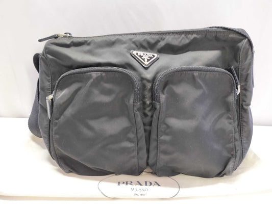 PRADA Nylon 2-Pocket Shoulder Bag