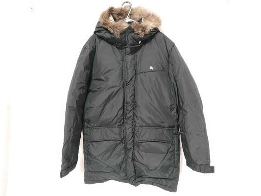 BURBERRY Black Label Down Jacket Nova Check Fur Hood Jacket