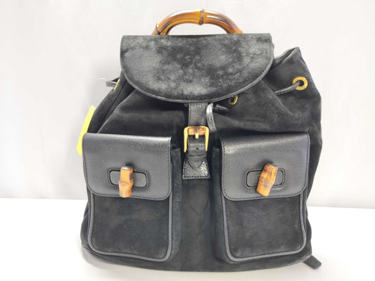 GUCCI Bamboo Suede Leather Backpack / 003 2058 0016 / Backpack