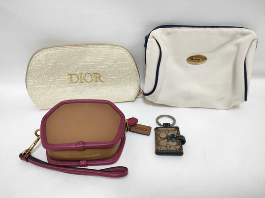COACH 306 Mini Bag Keychain / Dior Pouch *2 / Total of 4 Pouches