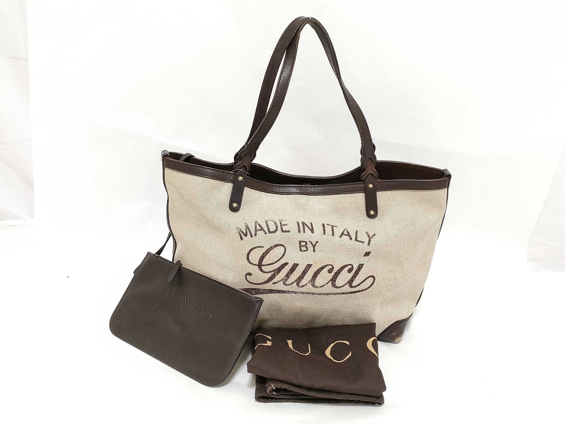 GUCCI Craft Canvas/Leather Tote Bag 247209 493075 Tote Bag