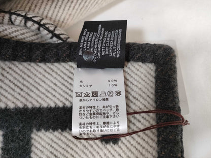 HERMES Avaro Plaid Wool x Cashmere Ecru x Griffonse Other Apparel